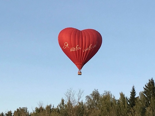 Фото воздушного шара в виде сердца в Московской области