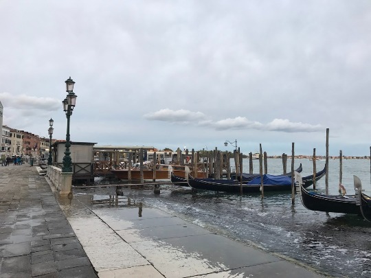 Фотография венецианской пристани с гондолами